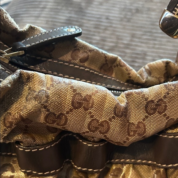Gucci Crystal Tan & Dark Brown Monogram Hobo Shoulder Bag - Picture 12 of 16